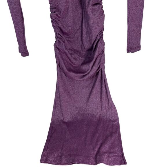 Michael Stars Women's NWT Nova Matted Shine Aster Ruched Mini Dress Sz S - Picture 4 of 11